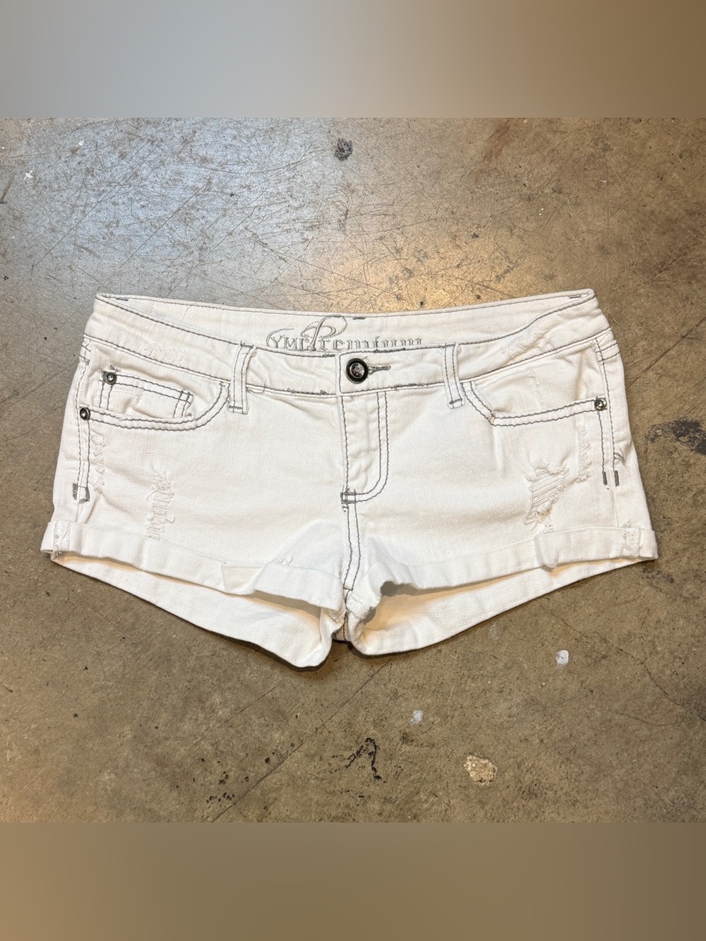 YMI white denim shorts